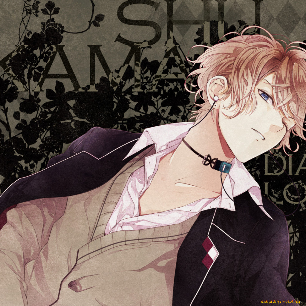 Обои Аниме Diabolik Lovers, обои для рабочего стола, фотографии аниме,  diabolik lovers, sakama, shuu, парень, diabolik, lovers, голубые, глаза,  наушники, текст Обои для рабочего стола, скачать обои картинки заставки на  рабочий стол.